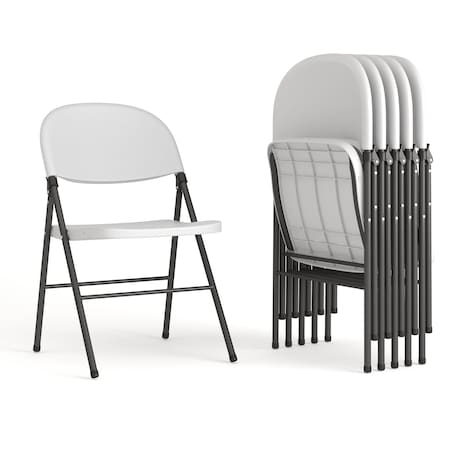 Flash Furniture White Plastic Folding Chair, PK6 6-DAD-YCD-50-WH-GG